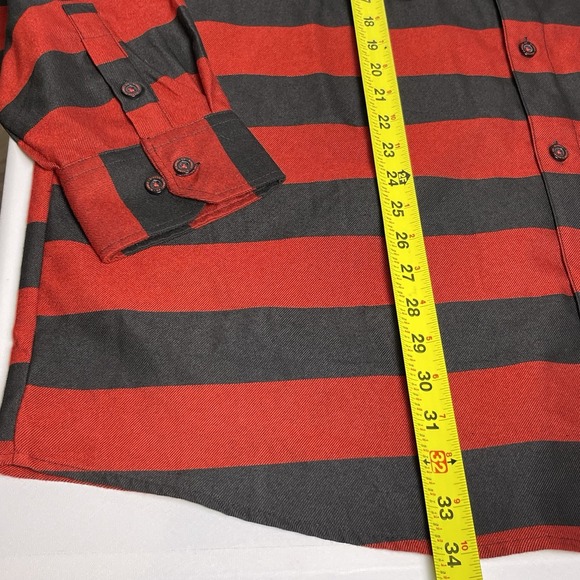 Dixxon Men's 3XL The Cobain Red Black Stripe Button Up Flannel Nirvana Pockets - Picture 11 of 15